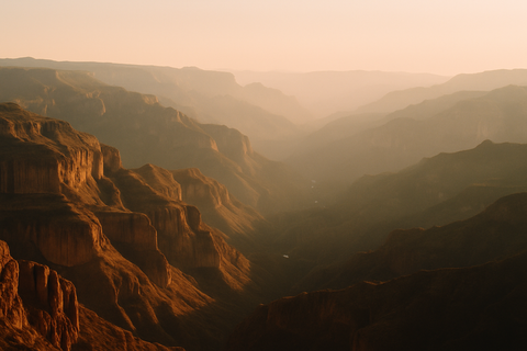 The Copper Canyon of Mexico at golden hour