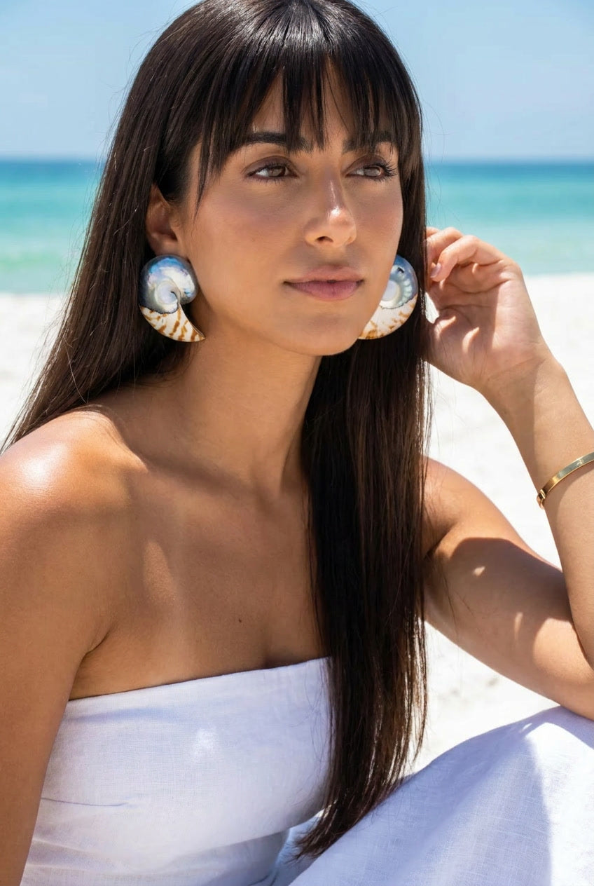 Oversized Nautilus Shell Earrings