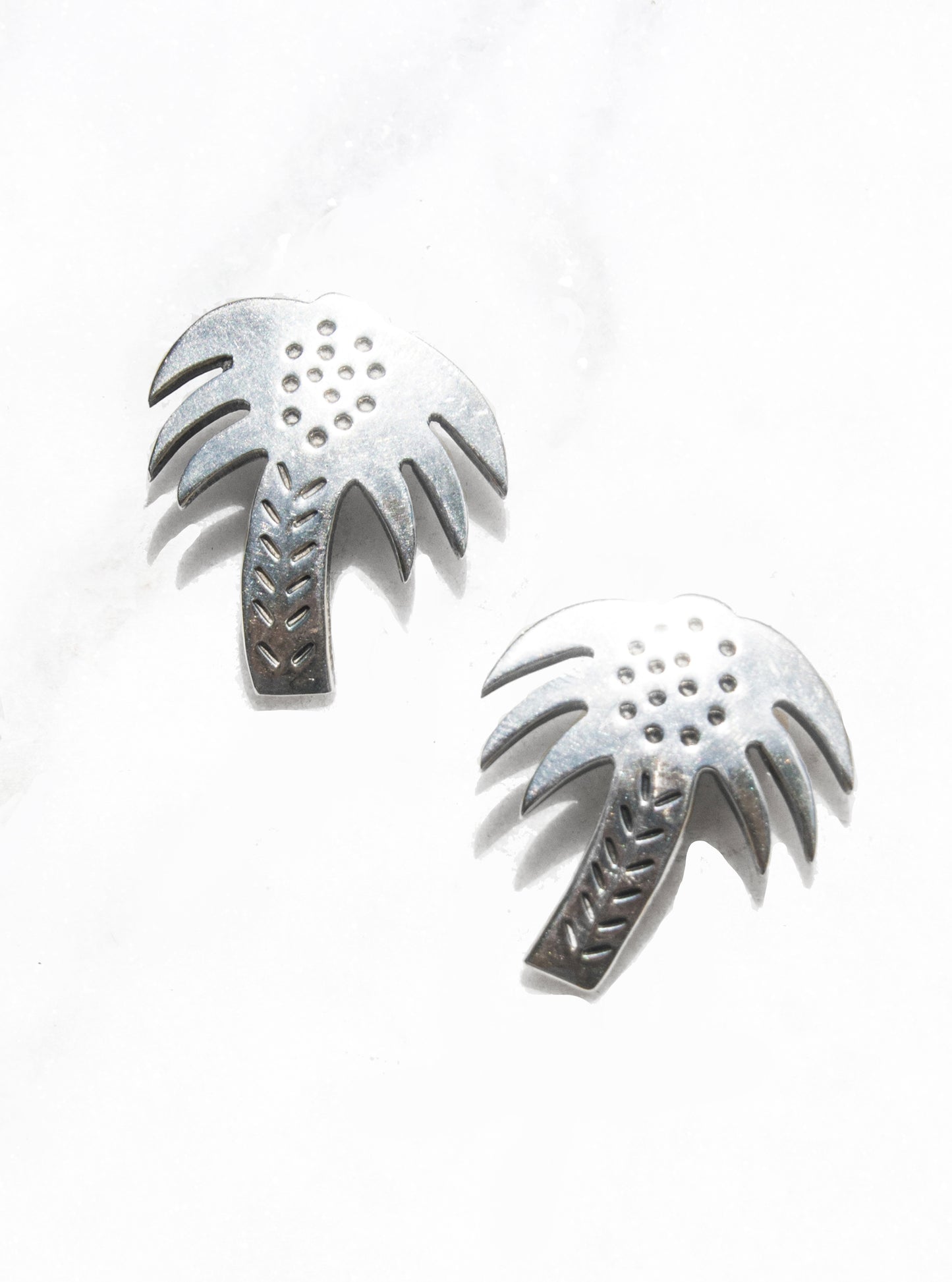 Vintage 925 Silver Palm Tree Earrings