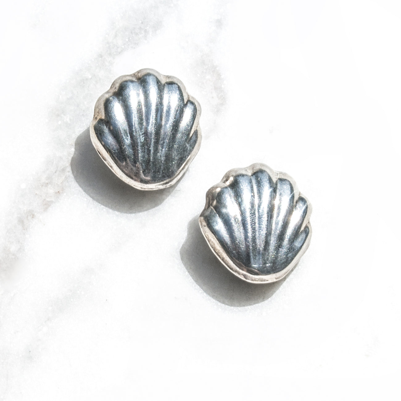 Vintage 925 Silver Shell Earrings | Lily Frank Jewelry