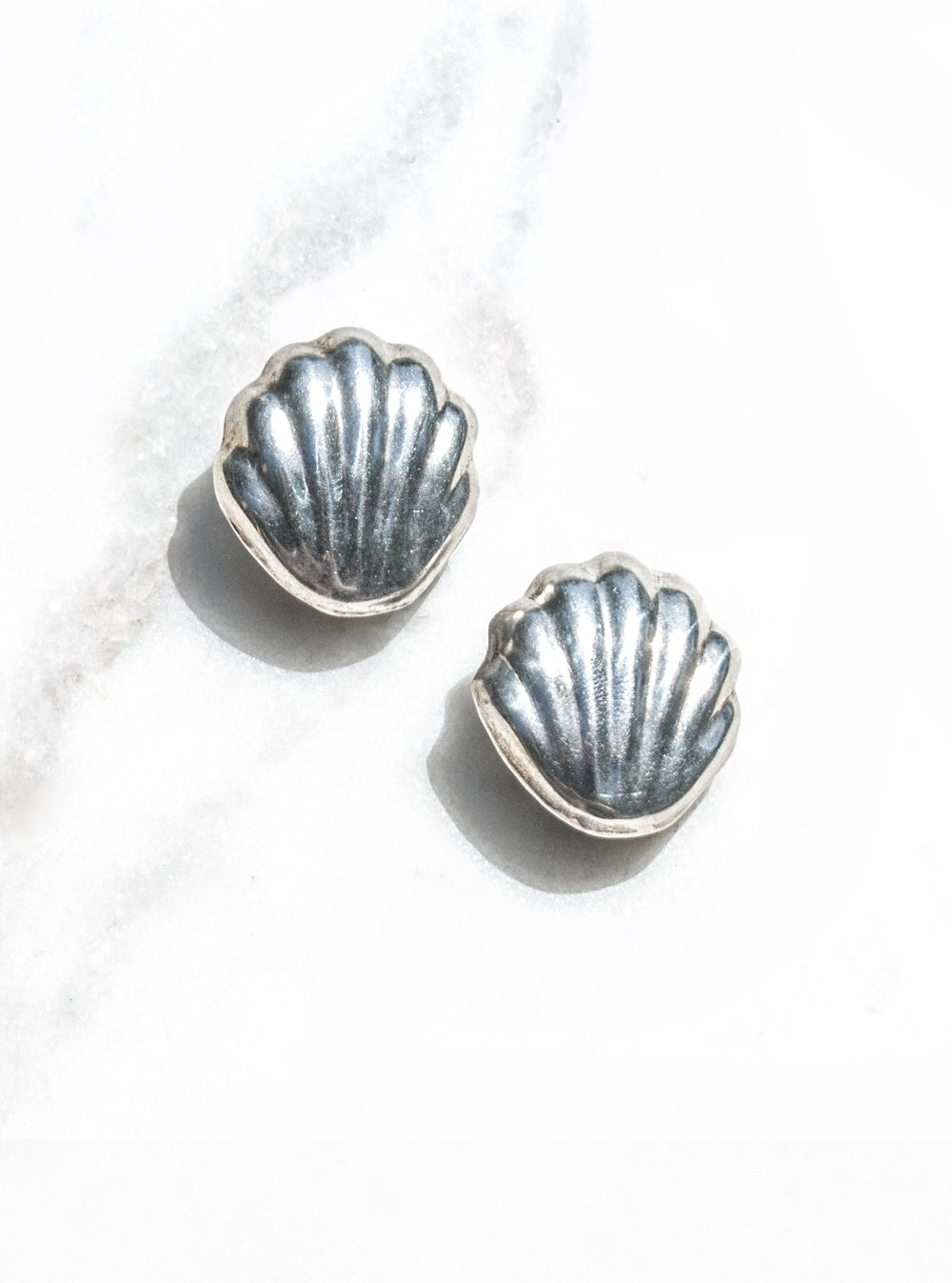 Vintage 925 Silver Shell Earrings | Lily Frank Jewelry