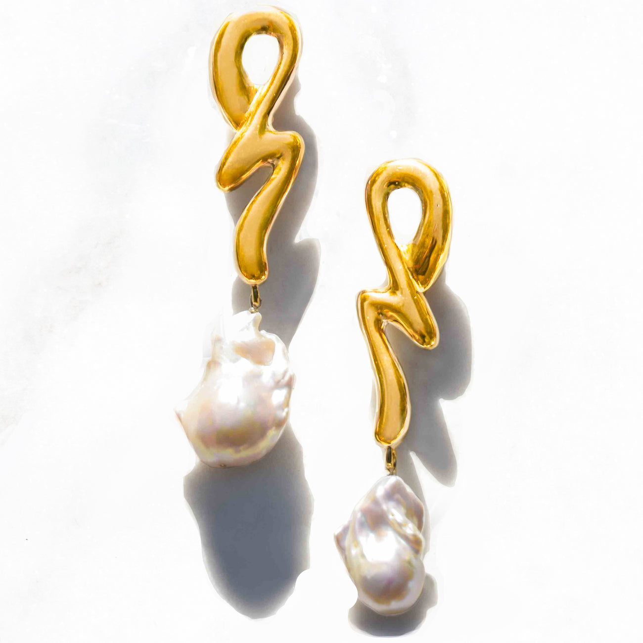 Vintage Watermark Pearl Drop Earrings