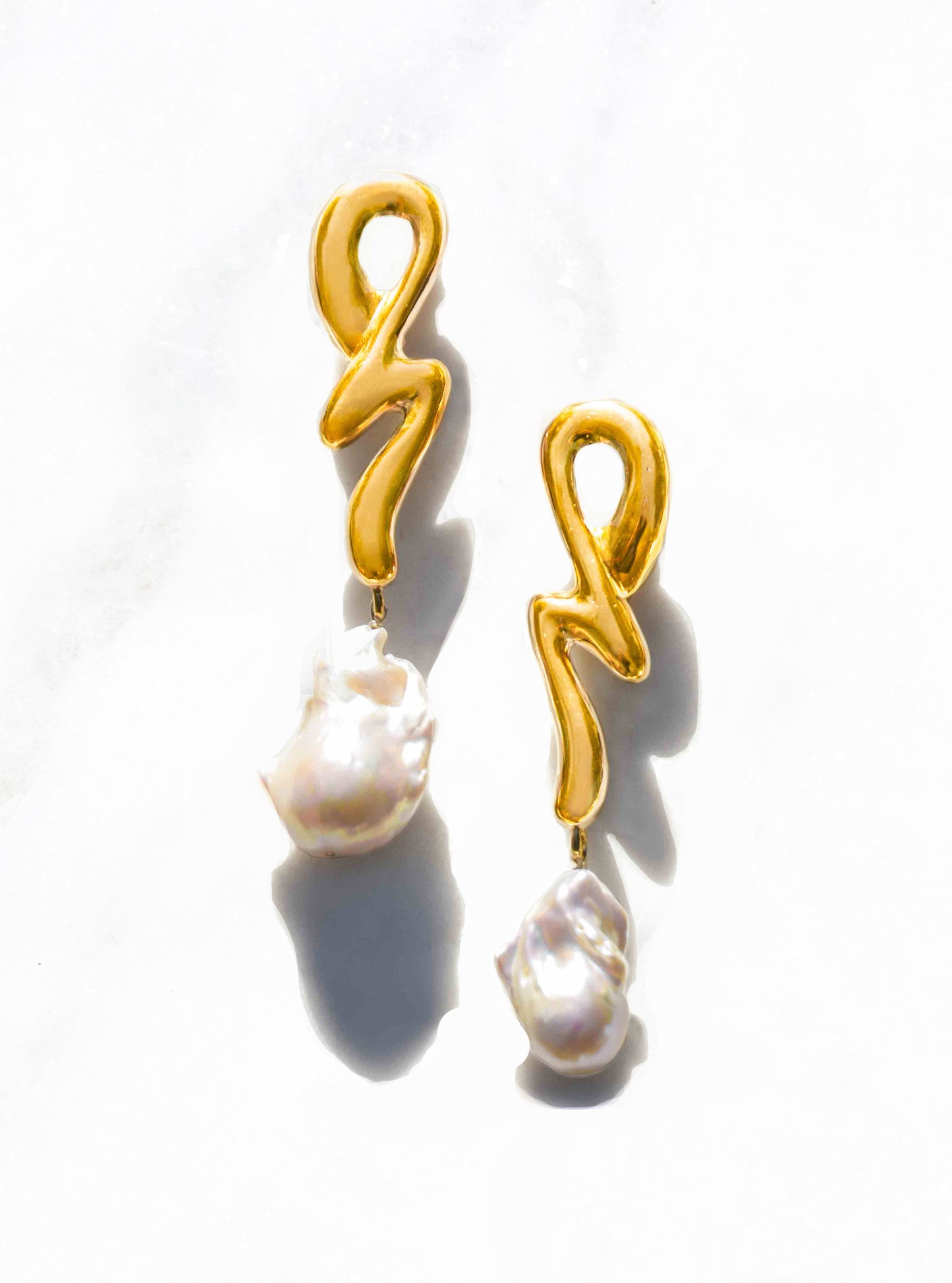 Vintage Watermark Pearl Drop Earrings