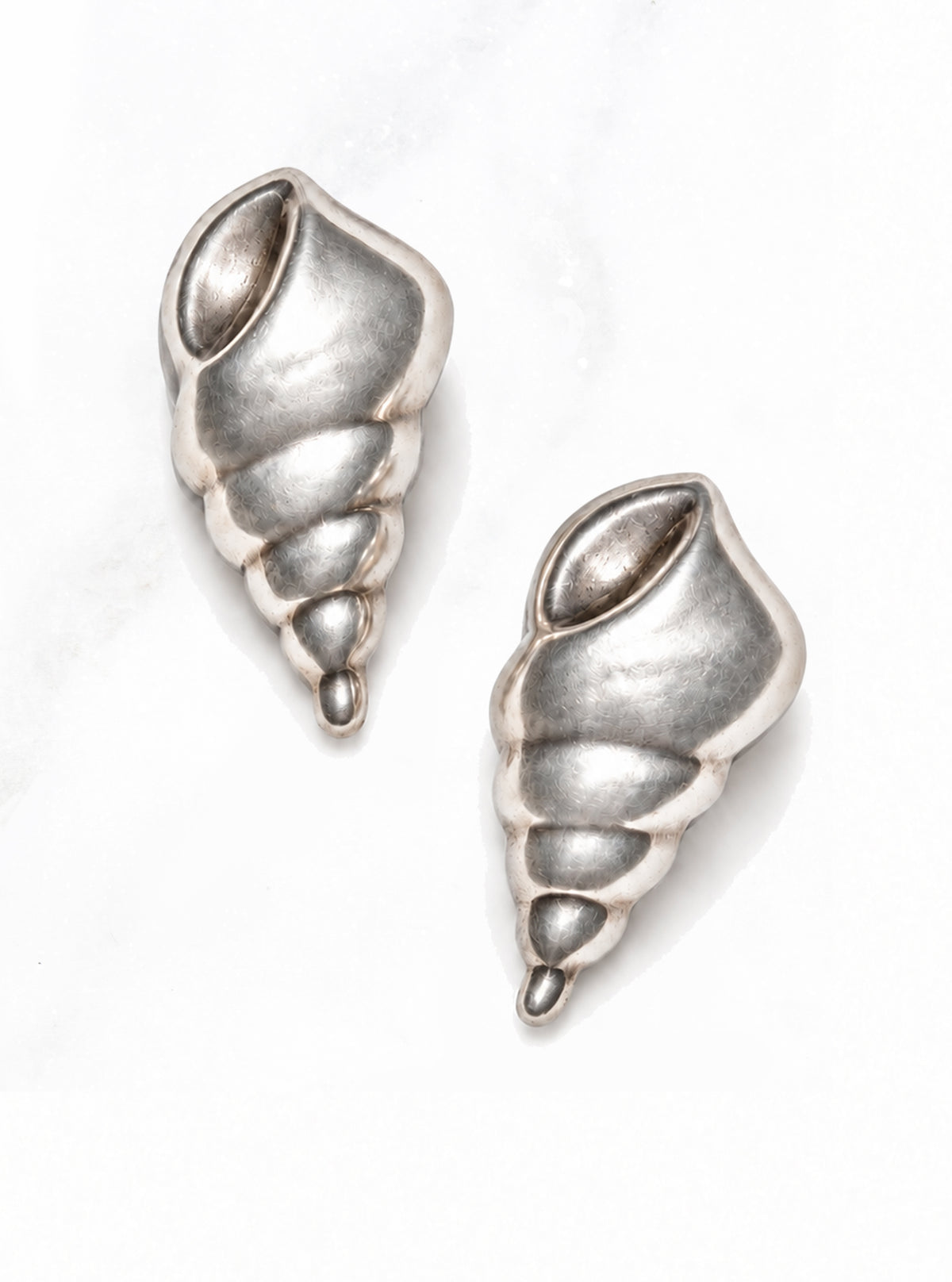 Vintage 925 Silver Trumpet Shell Earrings | Lily Frank Jewelry